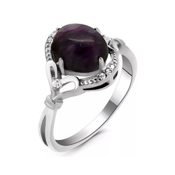 Кольцо из серебра чароит, МЦВ227