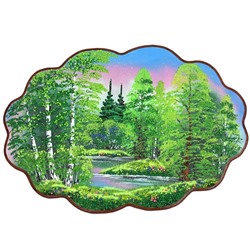 Картина с рисунком из камня, летнее утро "облачко" 46*31,5см, 700г