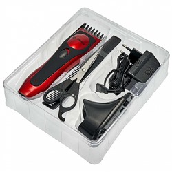 Машинка для стрижки волос DELTA DL-4032A аккумуляторная, красная