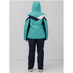 Горнолыжный костюм женский зимний УЦЕНКА бирюзового цвета 02811Br