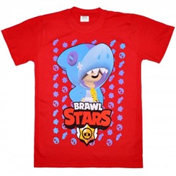Футболка подростковая "Brawl Stars - Leon Dino" (красный)