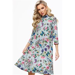 Платье трикотажное А-силуэт с воротником-стойка