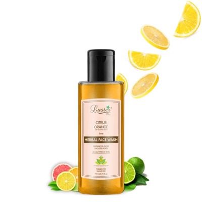 CITRUS ORANGE Face Wash, Luster (ЦИТРУС АПЕЛЬСИН травяной гель для умывания без сульфатов и парабенов С ЭФИРНЫМ МАСЛОМ ЛАЙМА, Ластер), 110 мл.