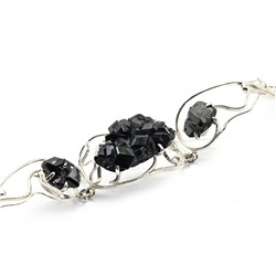 Браслет с черным гранатом (меланит), 19,5см.