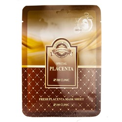 3W CLINIC Маска тканевая д/лица  с экстр.плаценты  Fresh Placenta Sheet mask 23л АКЦИЯ! СКИДКА 5%