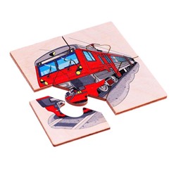 Фигурные пазлы из дерева «Транспорт» 10 пазлов в наборе