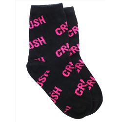 Детские носки 3-5 лет 15-18 см "Краш" Чёрно-розовые