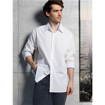 Классическая офисная рубашка из премиального хлопка с эластаном