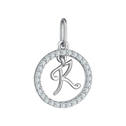 Подвеска из серебра куб.циркон., Л-29416