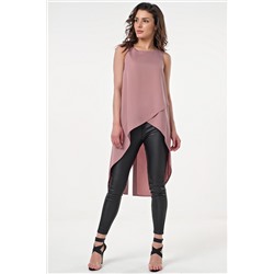 Туника асимметричная пыльно-розовая