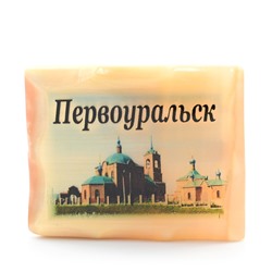 Магнит из селенита достопримечательность города Первоуральск 45*65мм