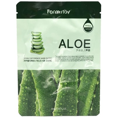 FarmStay Маска тканевая д/лица с экстр.алоэ увлажн.  Visible Defference Aloe Mask  23мл