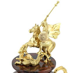 Кубок из яшмы "Георгий победоносец" литая бронза