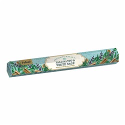 Tulasi Exclusive Masala PALO SANTO & WHITE SAGE Hand Rolled Herbal Incense Sticks, Sarathi (Туласи эксклюзив масала ПАЛО САНТО И БЕЛЫЙ ШАЛФЕЙ травяные благовония ручной работы, Саратхи), шестигранник, 15 г.