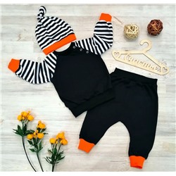 Арт. 3КУЛ/18  Комплект из трех предметов: футболка+брюки+шапочка(кулирка).Цвет: т.синий. Размер с 62-98