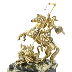 Часы каминные из нефрита "Георгий Победоносец" 120*120*400мм