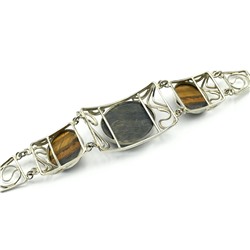 Браслет тигрово-соколиный глаз, 17см.
