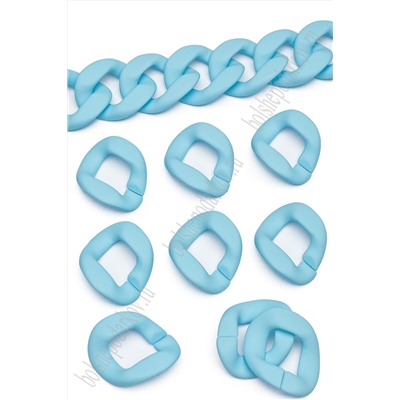 Звено пластиковое матовое 39*32*4 мм (20 шт) SF-7289, голубой №6