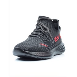 HA103-3 BLACK/RED Кроссовки летние мужские (текстиль) размер