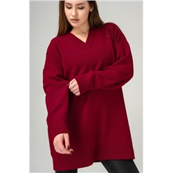 Женский удлиненный джемпер оверсайз с V-вырезом Happyfox