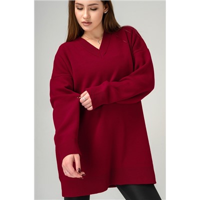 Женский удлиненный джемпер оверсайз с V-вырезом Happyfox