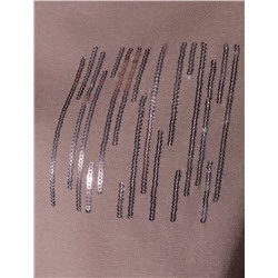 Нарядная футболка с блестящим принтом пайетками