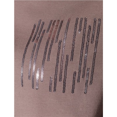 Нарядная футболка с блестящим принтом пайетками