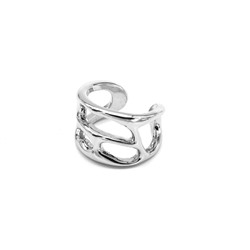 Серьга-кафф 13*9мм, цв.серебристый, 1 штука
