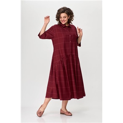 Avenue Fashion 0102-1 бордо+розовый, Платье