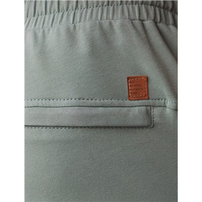 Брюки прямые на резинке из футера двухнитки с эластаном с затяжкой по низу