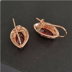 Серьги коллекция "Дубай" покрытие позолота, камень: красный, 562181, арт.214.218