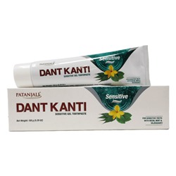 Dant Kanti SENSITIVE Gel Toothpaste, Patanjali (Дант Канти СЕНСИТИВ гелевая зубная паста для чувствительных зубов, Патанджали), 150 г.