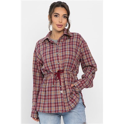 Рубашка хлопковая Джанет (винный) Б14274-4М