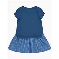 Платье 22-3017 деним/горошек