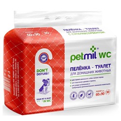Пеленки PetMil WC с суперабсорбентом 60х90 30 шт. (81) АГ