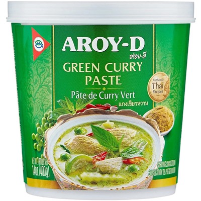 GREEN CURRY PASTE, AROY-D (Паста карри ЗЕЛЁНАЯ, АРОЙ-Д), 400 г.