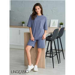 Трикотажная женская футболка оверсайз LINGEAMO серая ВФ-14 (84)