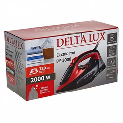 Утюг электрический 2000 Вт DELTA LUX DE-3000 черный с красным