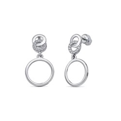 Серьги из серебра куб.циркон., В10-1161
