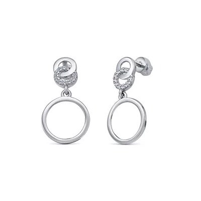 Серьги из серебра куб.циркон., В10-1161
