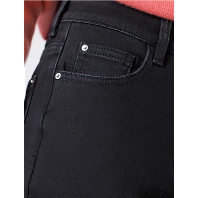 Джинсы mom-fit из эластичного денима на флисе