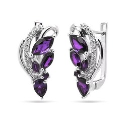 Серьги из серебра аметист, Беттина