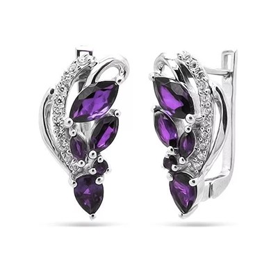 Серьги из серебра аметист, Беттина