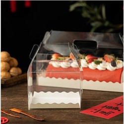 Коробка кондитерская прозрачная с ручкой 13,5х8х16,5 см (10шт)