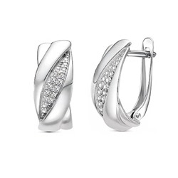 Серьги из серебра куб.циркон., В10-1291