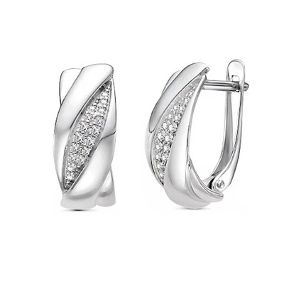 Серьги из серебра куб.циркон., В10-1291