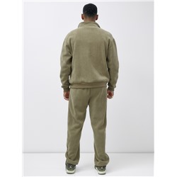 Спортивный костюм мужской демисезонный на флисе цвета хаки 329Kh