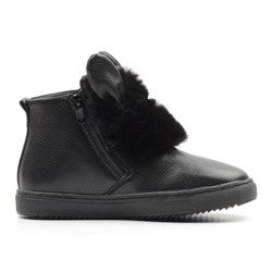 HW962-1 BLACK Ботинки зимние женские (искусственная кожа, искусственный мех) размер 36