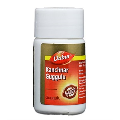 KANCHNAR GUGGULU tablets, Dabur (КАНЧНАР ГУГГУЛУ таблетки, очищение организма, Дабур), 40 таб.