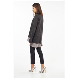 Туника трикотажная свободная с люрексом черная